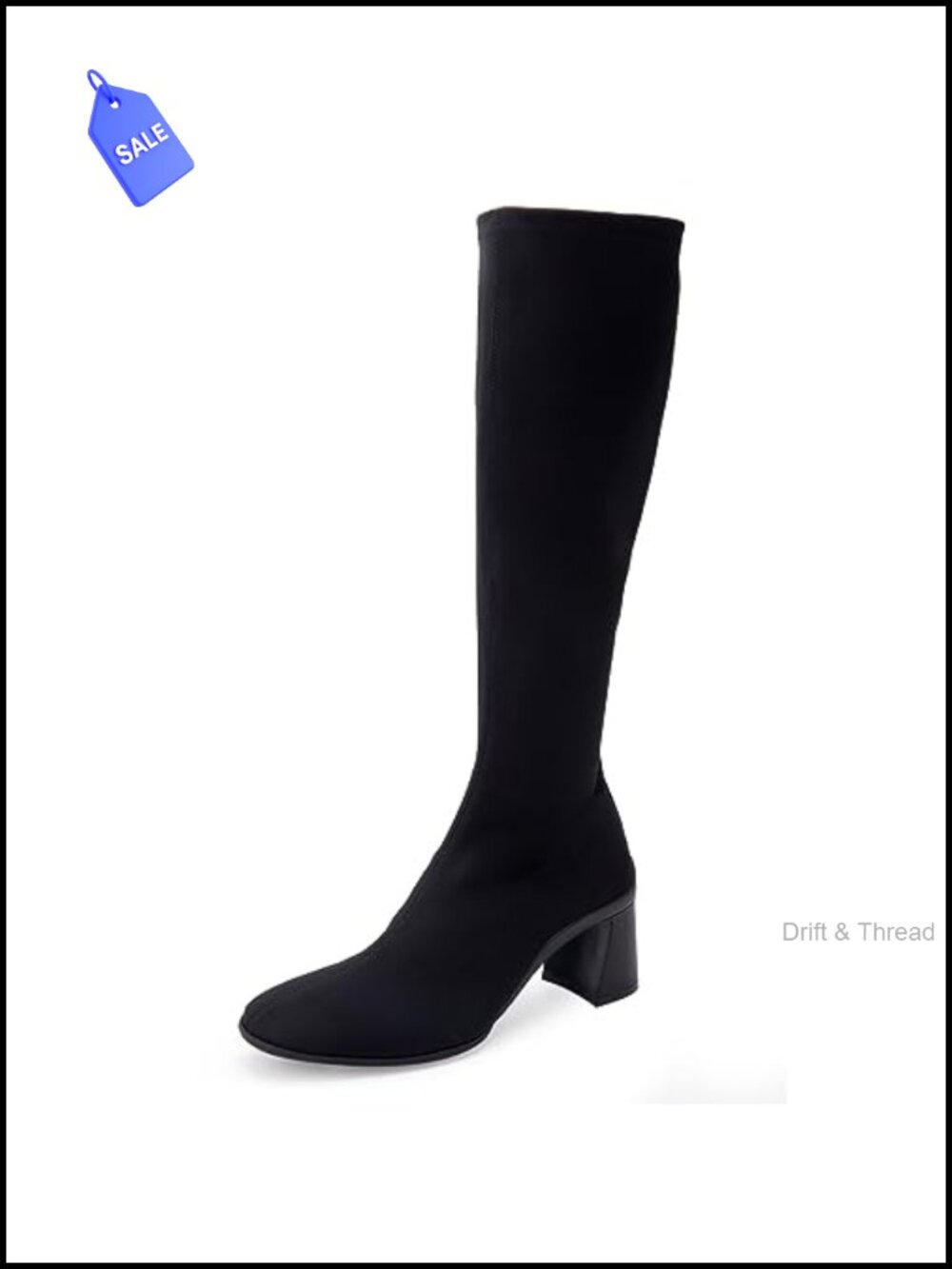 Tall Stretch Knee-High Dress Boot with Block Mid Heel